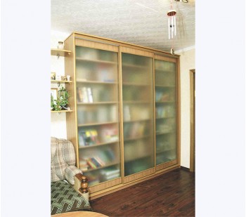 Шкаф купе для книг со стеклом